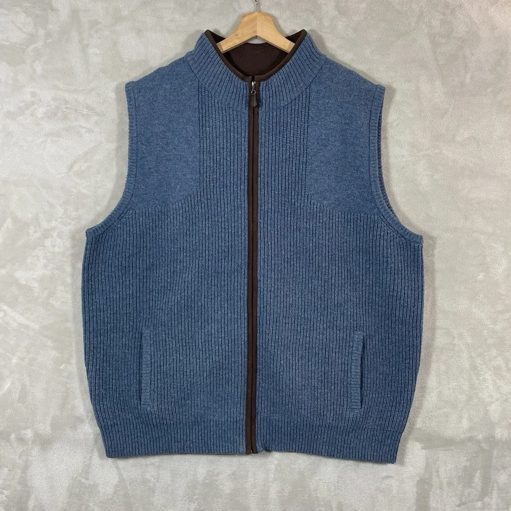 LL Bean Waterfowl Sweater Vest Mens XXXL 3XL Merino Lambswool 245457